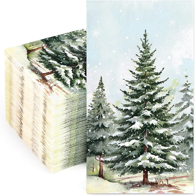 Homlouue 100 PCS Christmas Napkins Disposable, 3-Ply Xmas Tree Christmas Paper Napkins, Holiday H... | Amazon (US)