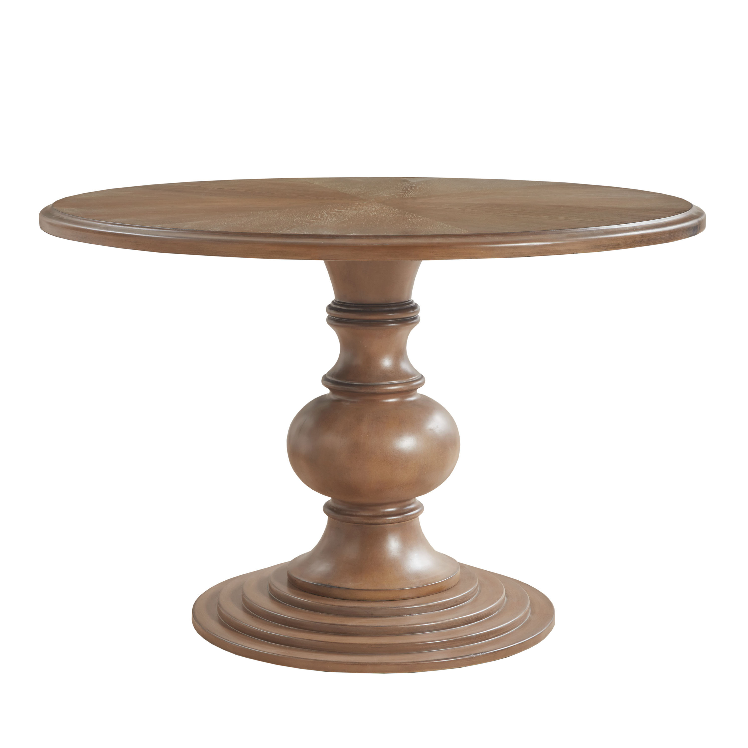 Abbie Round Walnut Farmhouse Pedestal Dining Table - World Market | World Market