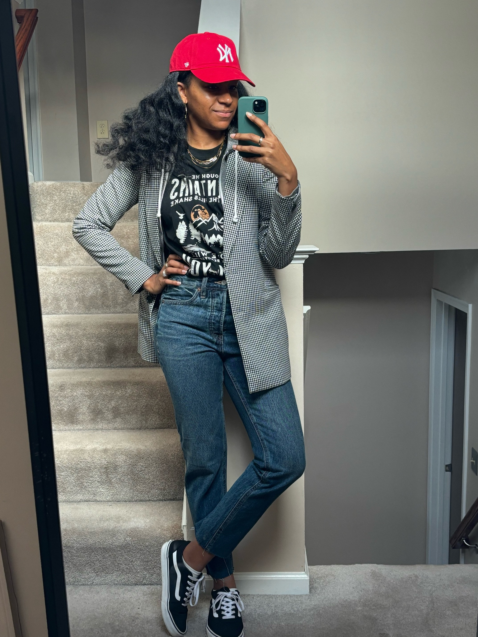 The perfect layered winter outfit for a day running errands. The would be a great mom outfit or even a simple weekend outfit. 

Sizing: 5’8” size 4 or small

Mom outfit, weekend looks, vans, blazer outfits, classic vibes, sneakers and blazers, graphic tee, NYC, NY SnapBack.

#LTKootd #LTKTall #LTKFindsUnder50