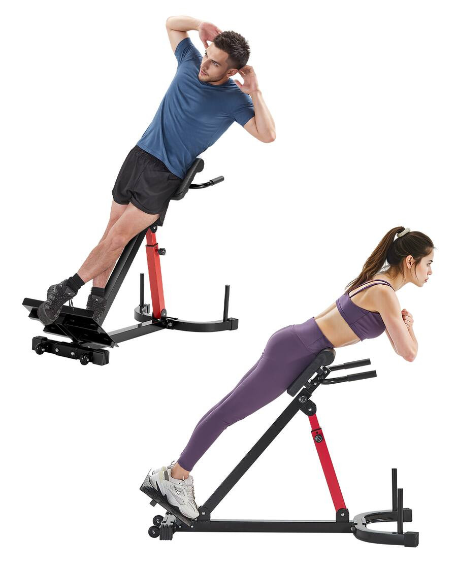 VEVOR - Roman Chair Hyperextension Bench, 350 lbs Adjustable Extension Machine, Multi-Function Ex... | Best Buy U.S.