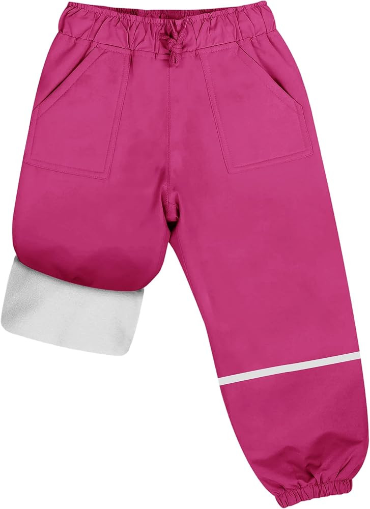 2T/3T/4T/5T Toddler Snow Pants Waterproof Fleece Lined Winter Warm Ski Rain Pants with Drawstring... | Amazon (US)