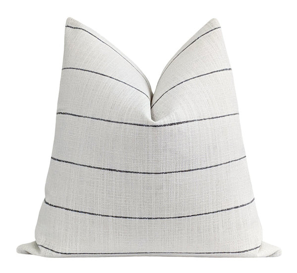 Rockville Woven Black & White Farmhouse Stripe Pillow | Land of Pillows