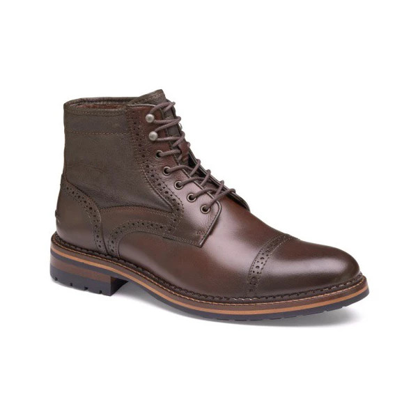 Men's Johnston and Murphy Connelly XC Flex Shearling Boots 9 Mahogany Full Grain | Scheels