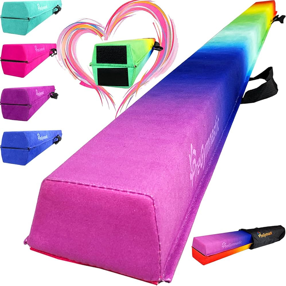 PreGymnastic Folding Balance Beam-Gymnastics Beam-Floor Beam- 8FT/9.5FT -Extra-Firm Suede Cover w... | Amazon (US)
