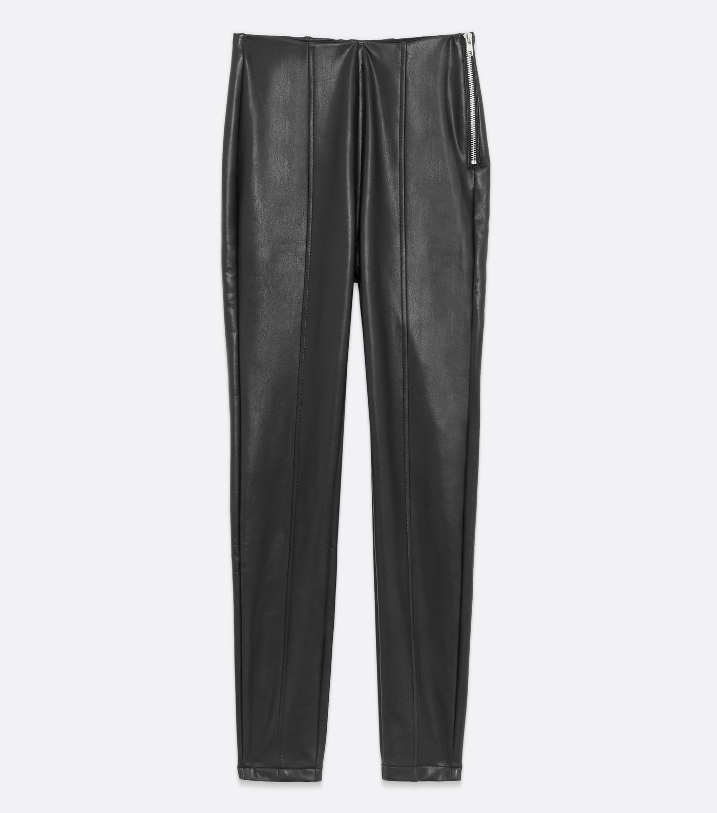 Black Leather-Look High Waist Zip Leggings
						
						Add to Saved Items
						Remove from Save... | New Look (UK)