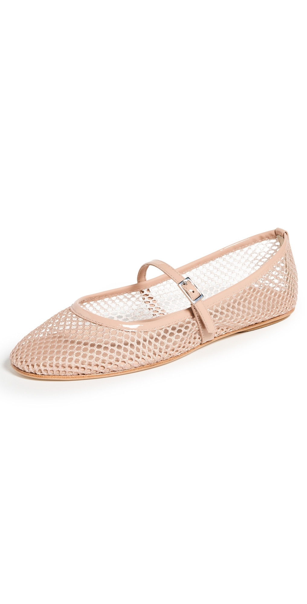 Black Suede Studio Mika Flats Nude Mesh With Nude Patent Str 35 | Shopbop