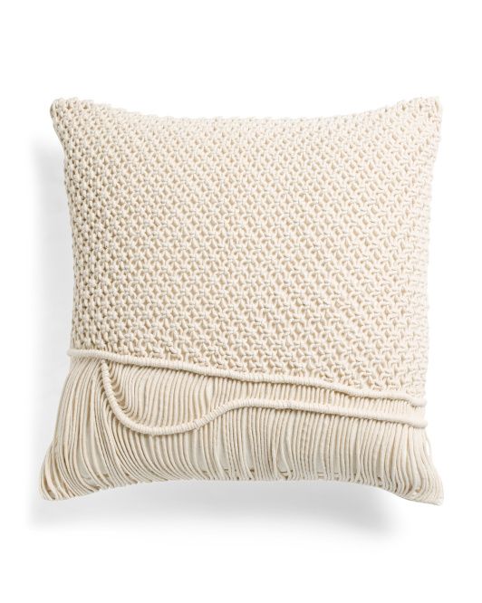 24x24 Oversized Macrame Pillow | TJ Maxx