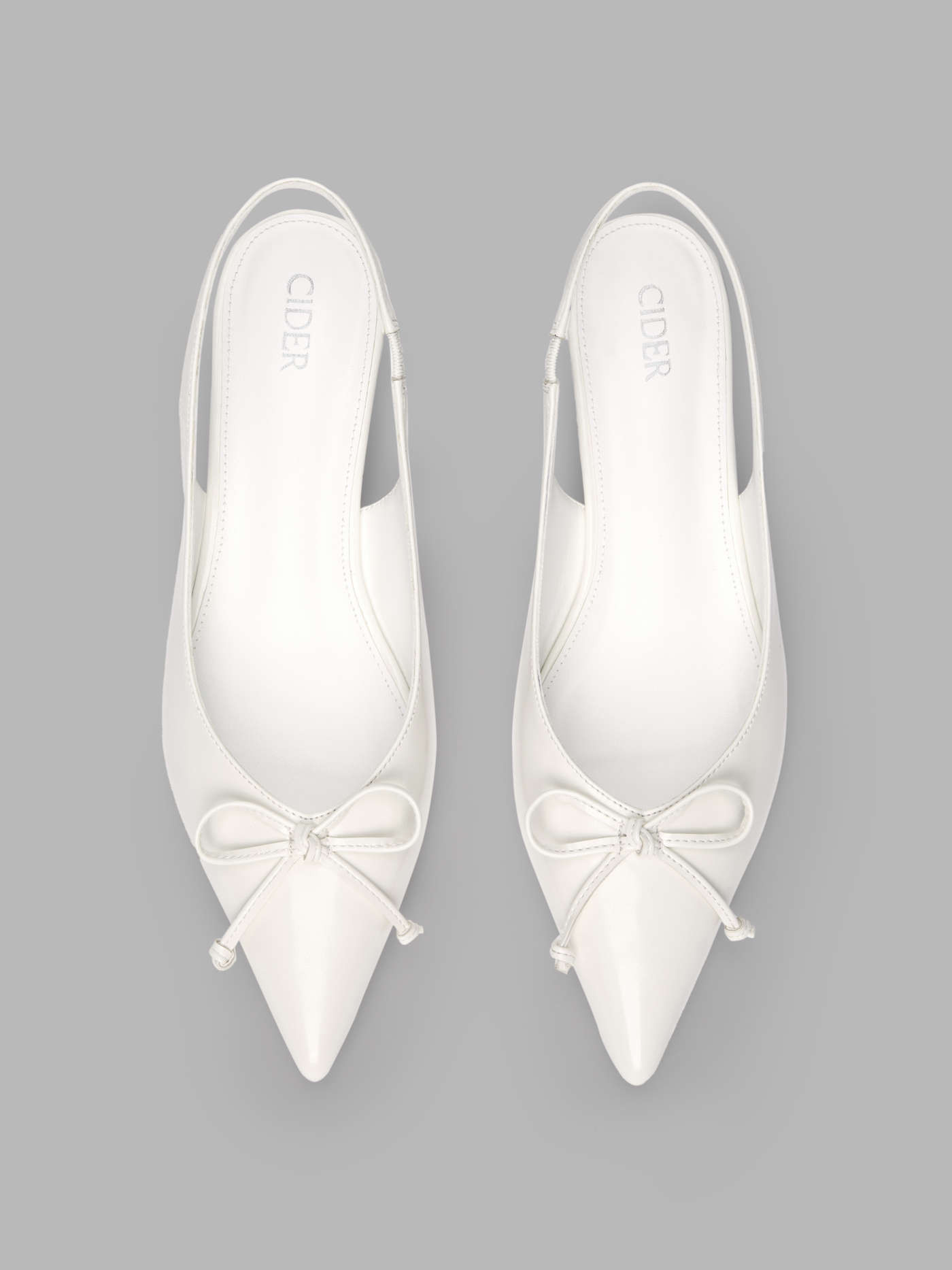 BOWKNOT POINTED TOE SLINGBACK HEELS | Cider