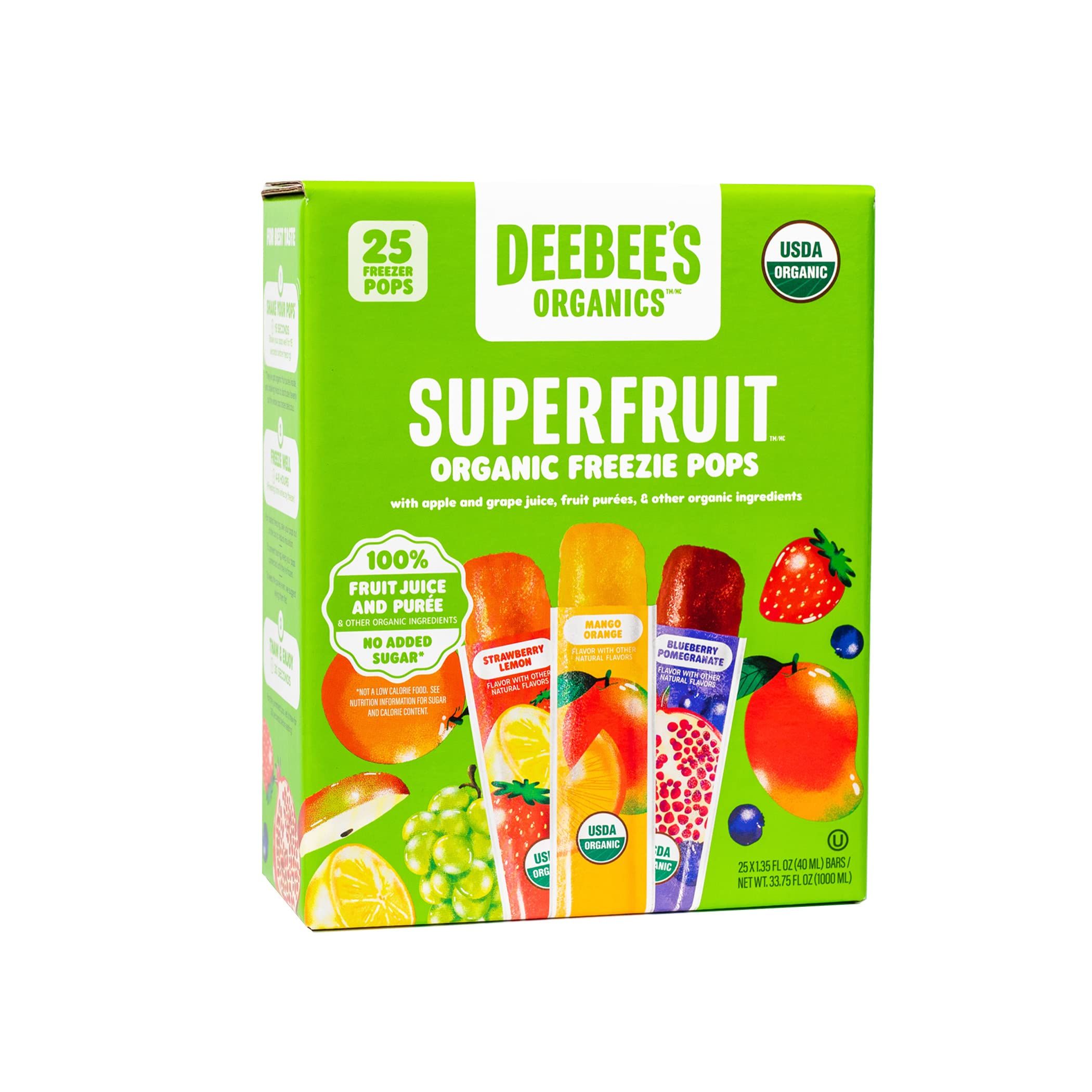 DeeBee's Organics Classic SuperFruit Freezie Pops, No Added Sugars, No Artificial Flavors or Colo... | Amazon (US)