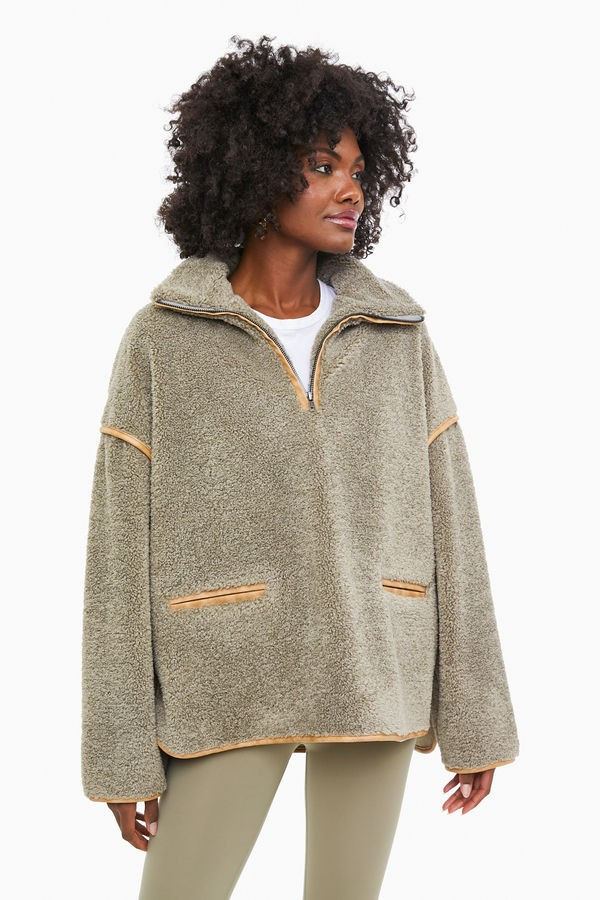 Olive Rhodes Shearling Quarter Zip | Tuckernuck (US)