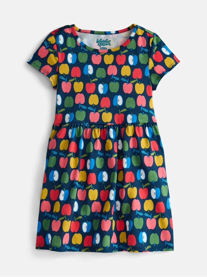 Wonder Nation Girl\u2019s Play Dress with Short Sleeves, Sizes XS-XXL | Walmart (US)