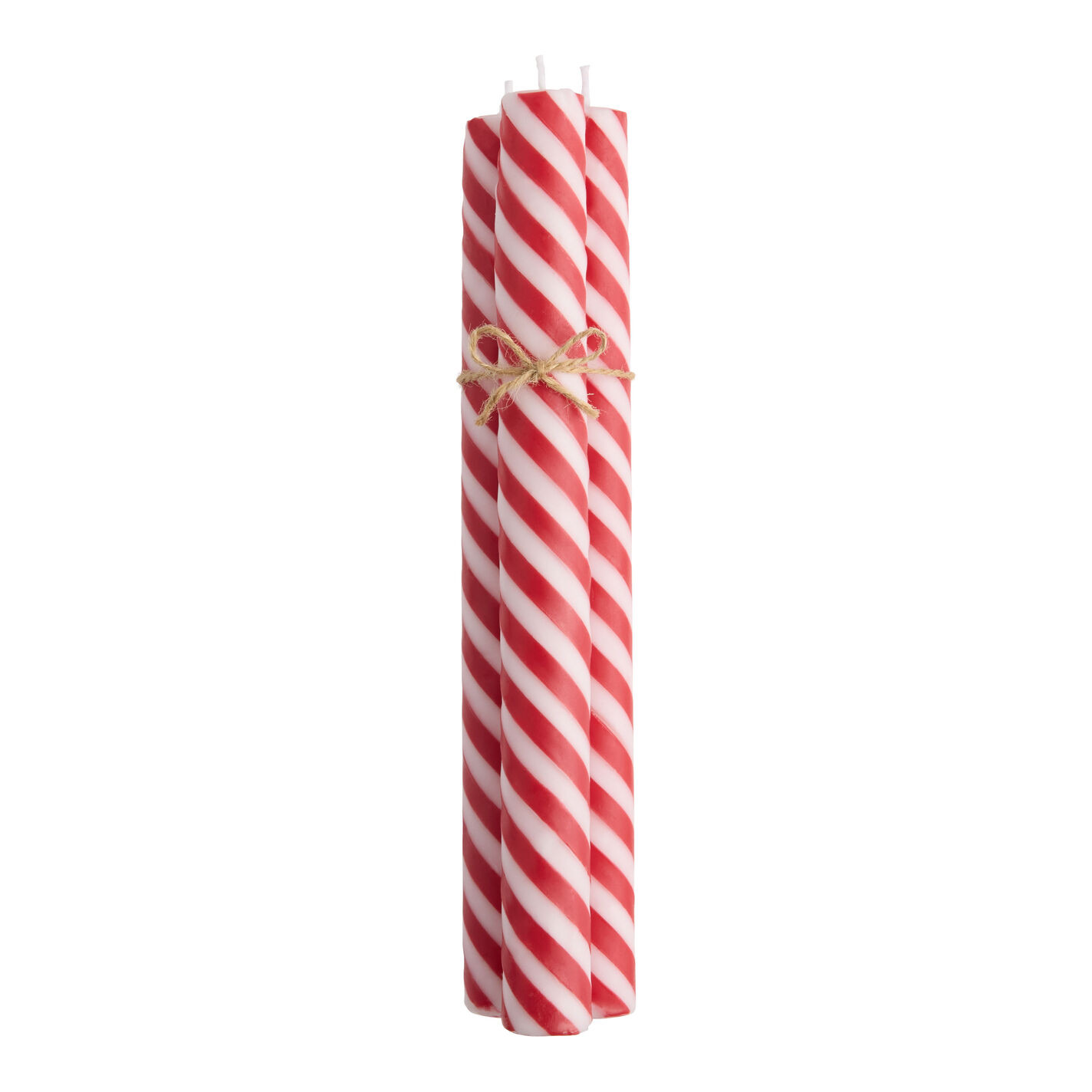 Striped Candy Cane Taper Candles 3 Pack | World Market