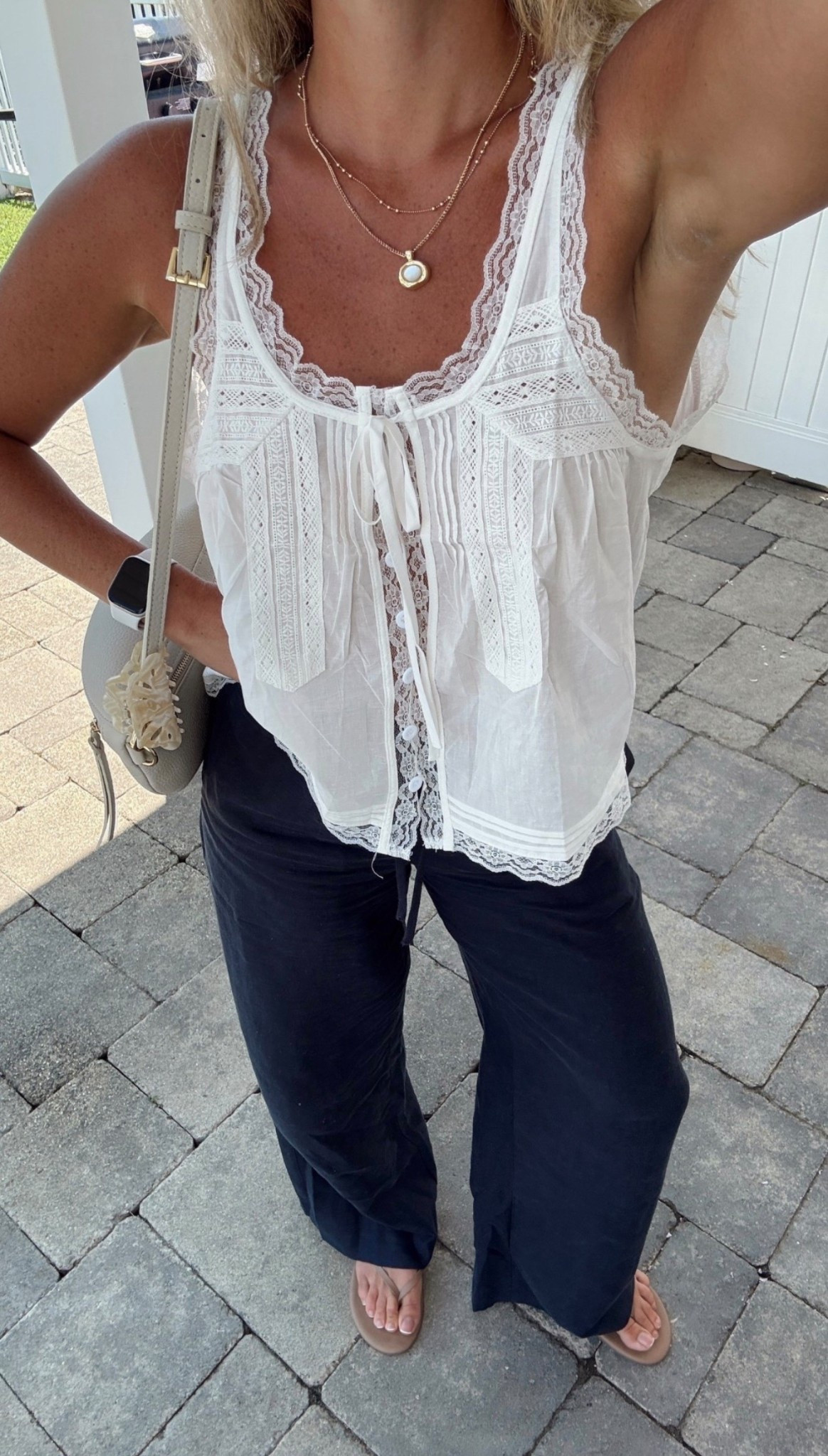 Perfect Spring Break or Vacay outfit - small in top & pants. Amazon lace top and linen pants.

Beach vacay, linen pants, summer travel fit, Aritzia outfit,
Amazon lace top, summer outfit, summer style

#LTKootd #LTKSeasonal #LTKTravel