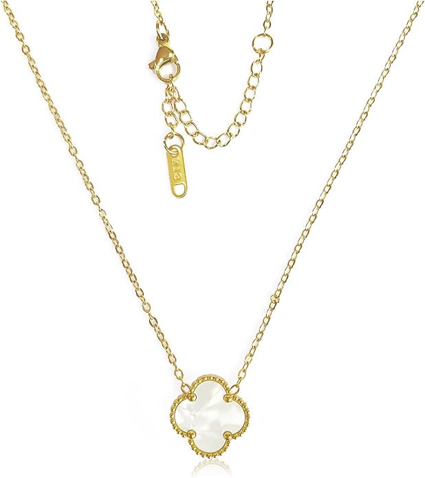 Clover Pendant Necklace for Women, 18K Gold Plated Four Leaf Clover Necklace, Lucky Simple Dainty... | Amazon (US)