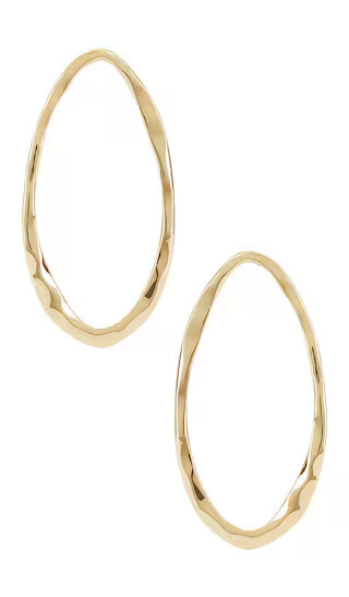 Ettika Hammered Large Oval Earrings in Metallic Gold. | Revolve Clothing (Global)