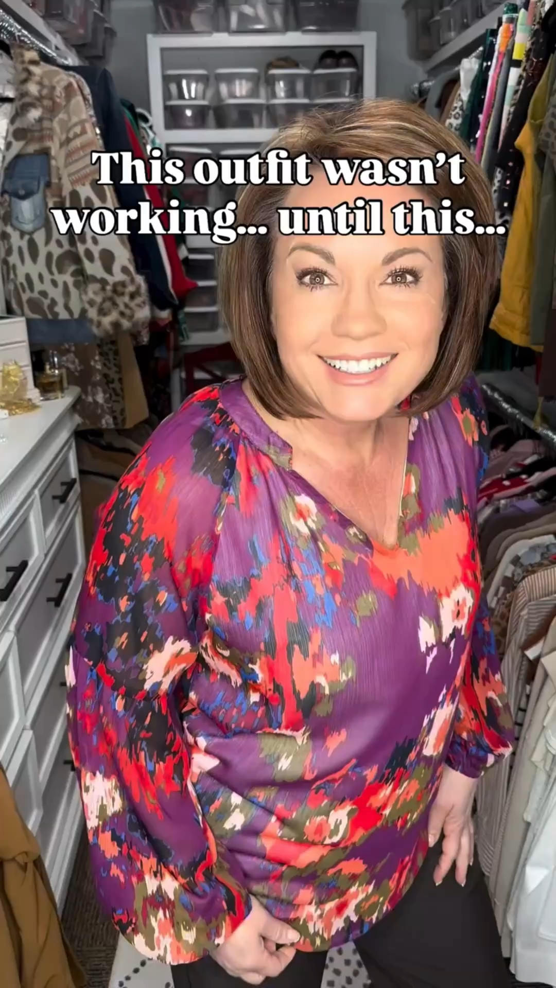 Ever put an outfit on and think…

“It’s fine… but something’s missing.”

Most of the time it isn’t the clothes — it’s the styling.

For this look I started with a simple base: a printed blouse and tailored pants. Cute on their own, but the outfit really comes together once the details are added.

✔️ Shoes to ground the look
✔️ Jewelry for polish
✔️ A structured layer and handbag to pull everything together

Those small additions are what make an outfit feel intentional instead of thrown on.

Styling tip:
When your outfit feels incomplete, start adding pieces one at a time. You’ll usually find the moment when everything suddenly clicks.

Which piece do you think finished this outfit?

⸻

over 50 style tips
how to style a blazer outfit
women over 40 fashion
how to elevate a simple outfit
everyday outfit inspiration
business casual outfit women
how to look put together
real life style over 50