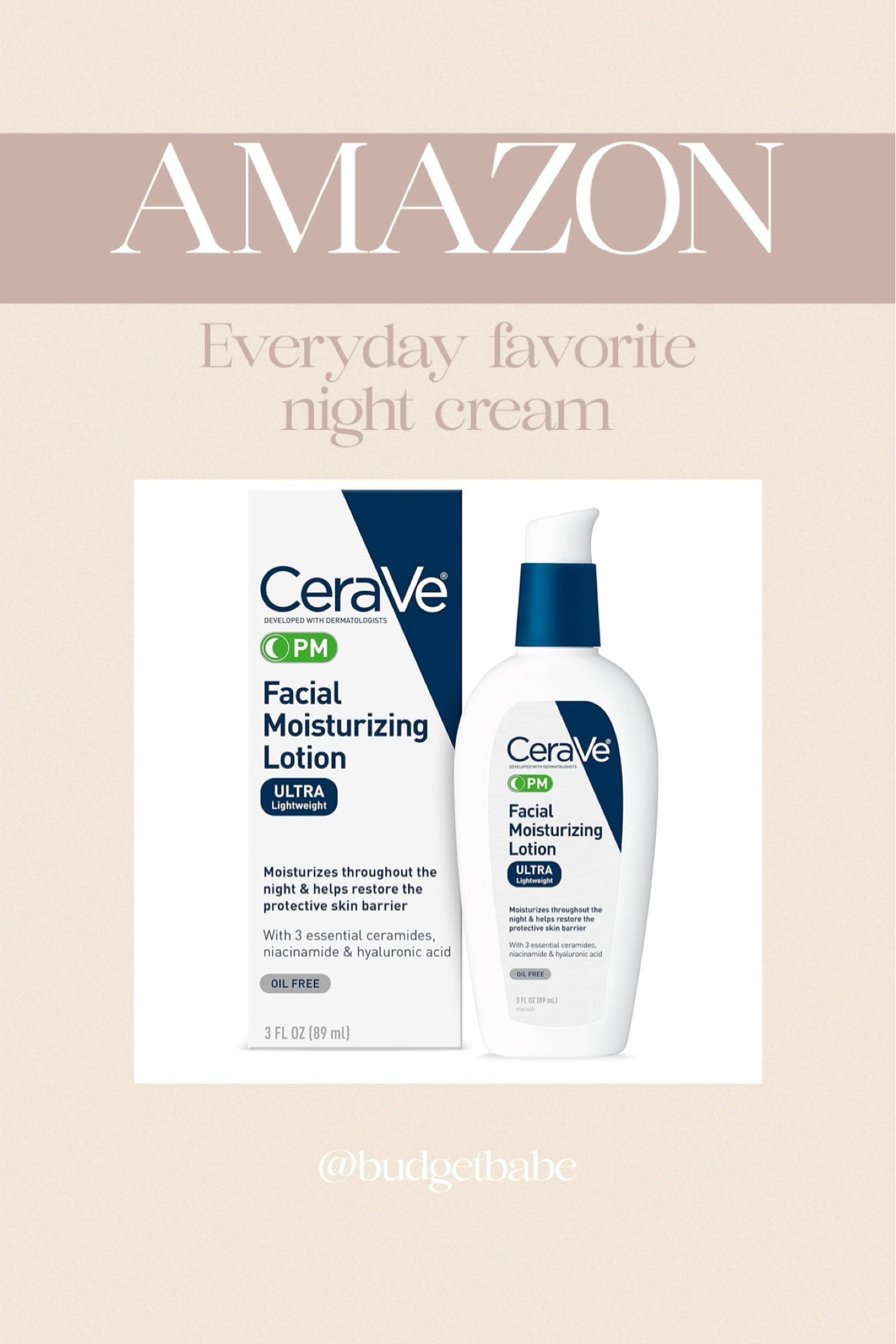 I like to try new things but always come back to this affordable nighttime face lotion. Our family dermatologist recommended this brand years ago and it’s truly one of the best. #amazonfinds 

#LTKBeauty
