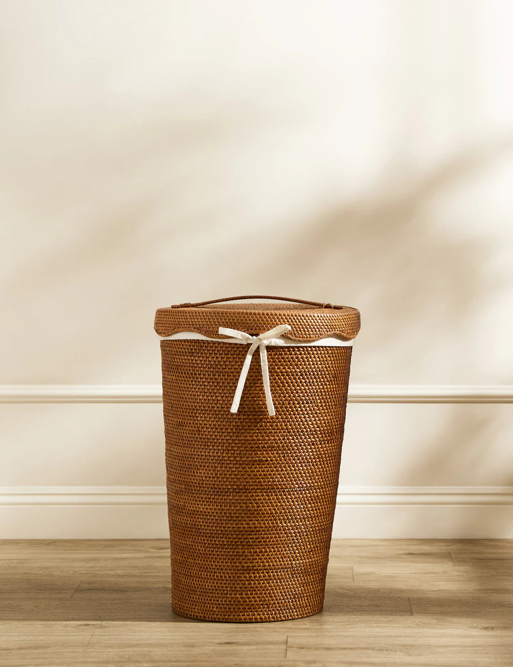 Tyna Rattan Lidded Hamper | Lulu and Georgia 