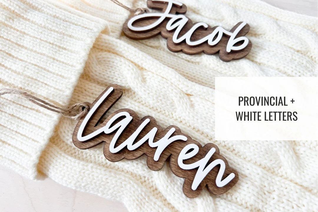 Personalized Stocking Tags |  Wooden Name Tags | Christmas Labels |  Wooden Present Tags | Christ... | Etsy (US)