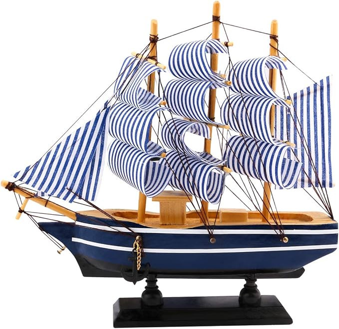 Dedoot Wooden Sailing Ship Model, Vintage Handmade Wood Sailboat Model Nautical Decor 8"x7" for T... | Amazon (US)