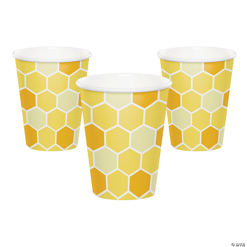 Bumblebee Party Yellow Paper Cups - 8 Pc. | Oriental Trading Company