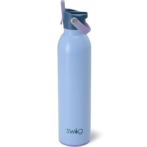 Swig Life 26oz Insulated Water Bottle, Travel Water Bottle with Straw and Lid, Cup Holder Friendly, Stainless Steel with Lid (Bay Breeze) | Amazon (US)