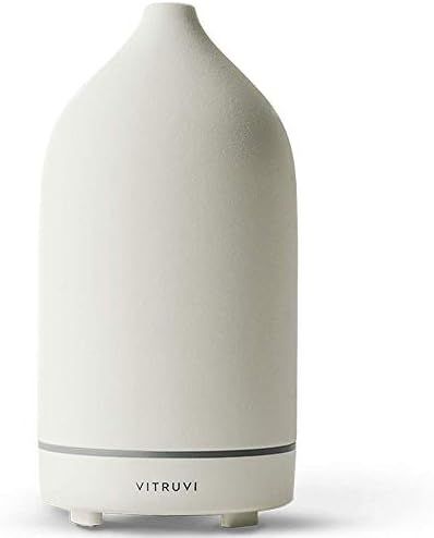 Vitruvi Stone Diffuser, Ceramic Ultrasonic Essential Oil Diffuser for Aromatherapy, White, 90ml Capa | Amazon (US)
