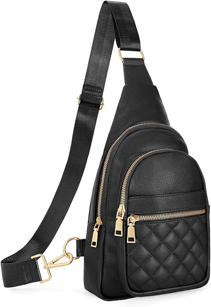 JASGOOD Sling Bag for Women Crossbody Leather Fanny Packs Chest Bag Fashion Sling Backpack Travel | Amazon (US)