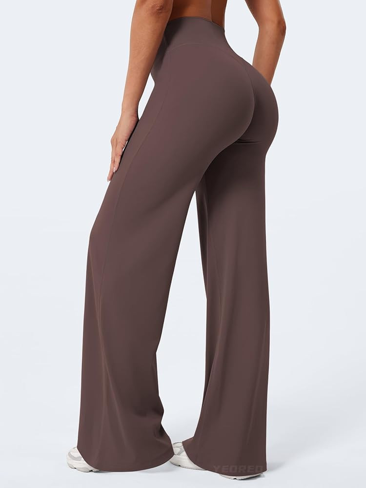 YEOREO Workout Leggings Womens No Front Seam Straight Leggings 29"/ 31.5"/ 33"/ 35" High Waist Bu... | Amazon (US)