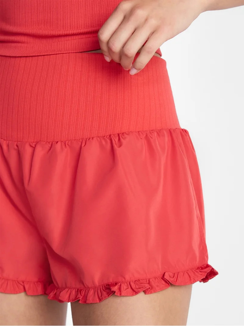 No Boundaries Ruffle Hem Shorts, 2" Inseam, Women's XXS-XXL | Walmart (US)