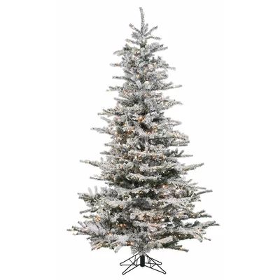 7.5' Flocked Fremont Spruce Christmas Tree with 750 Clear Lights | Wayfair North America