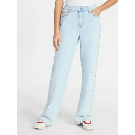 No Boundaries High Rise Baggy Wide Leg Jeans, 32" Inseam, Women's and Women's Plus XXS-4X | Walmart (US)
