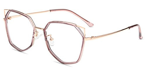 Firmoo Cat Eye Blue Light Blocking Glasses Women, Anti Eye Strain Anti Glare Pink Computer Glasses for Digital Screens with UV Protection | Amazon (US)