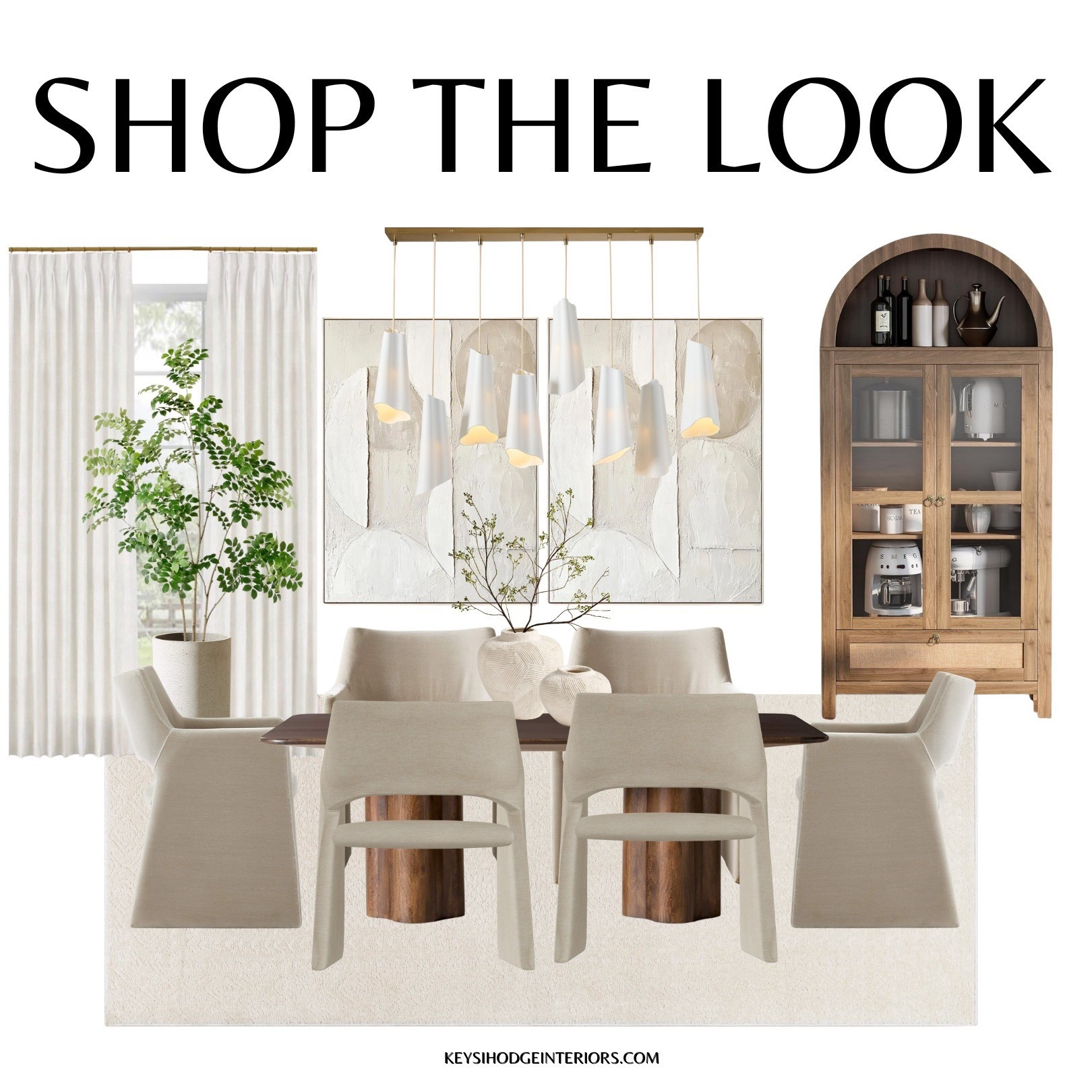 Light, layered, and quietly bold.
This dining room look blends sculptural forms, warm wood tones, and creamy neutrals for a refined space that still feels grounded. The arched cabinet adds timeless structure, while the pendant and artwork bring soft movement and contrast.


#DiningRoomStyle #NeutralInteriors #ShopTheLook #ModernClassic #KeysiHodgeInteriors #InteriorInspo #LayeredNeutrals

#LTKStyleTip #LTKHome