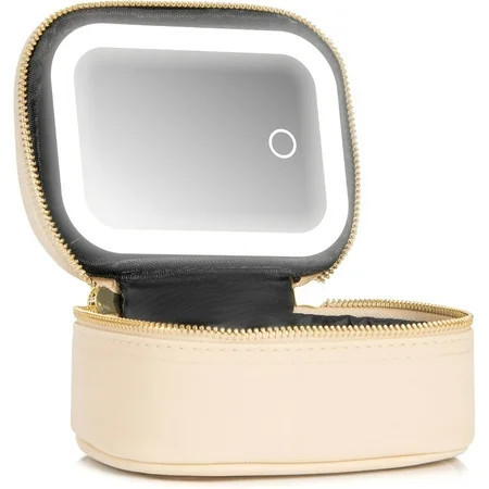 Small Makeup Bag Travel Train Case with Mirror and Light Mini Travel Small Makeup Train Case Cosmetic Organizer 3 Adjustable Brightness Toiletry Bag Portable Artist Storage | Walmart (US)