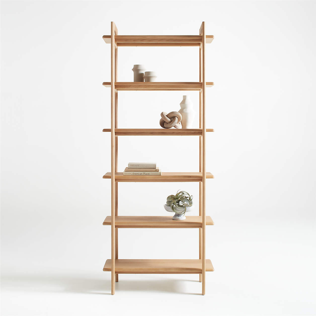 Elias Natural Elm Wood Open Bookcase + Reviews | Crate & Barrel | Crate & Barrel