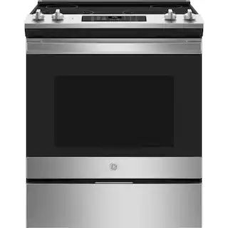 GE 30 in. 5.3 cu. ft. Slide-In Electric Range with Self-Cleaning Oven in Stainless Steel-JS645SLS... | The Home Depot