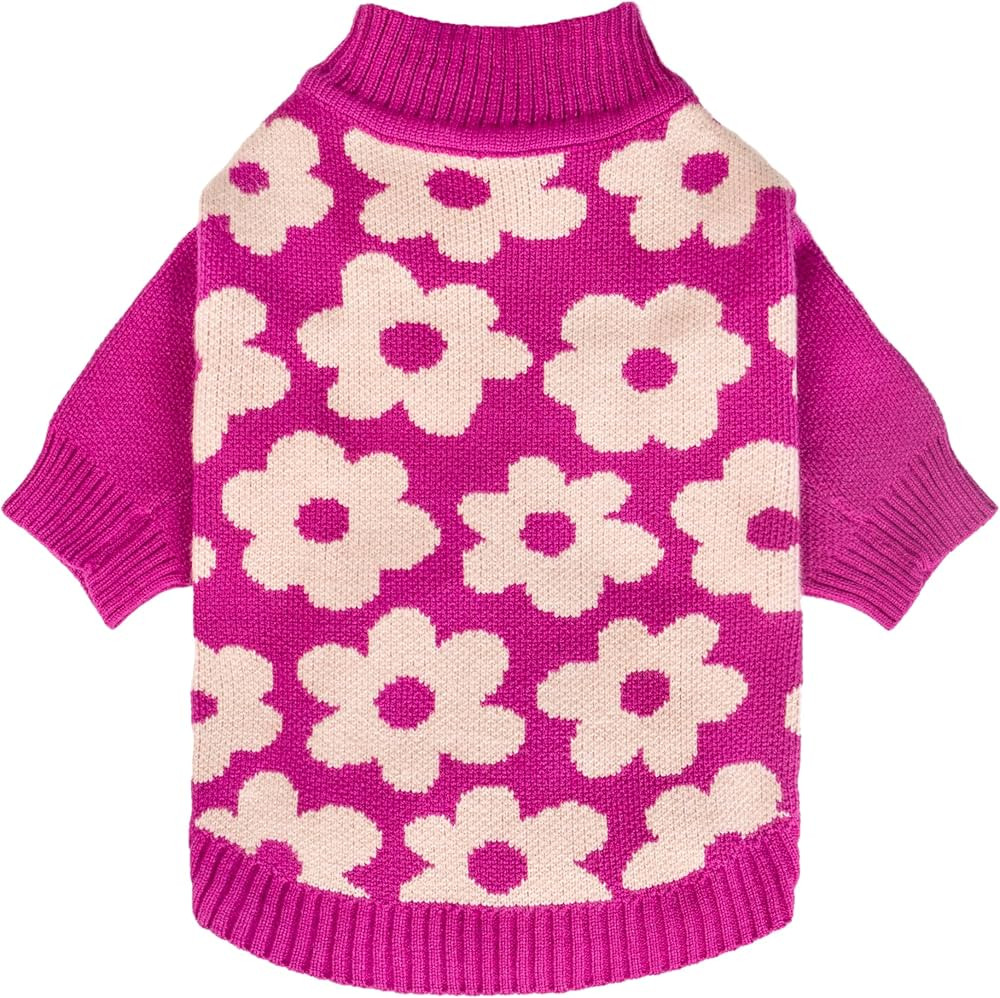 Fitwarm Floral Dog Sweater, Thermal Dog Sweatshirt, Dog Winter Clothes for Small Dogs Girl, Doggy... | Amazon (US)