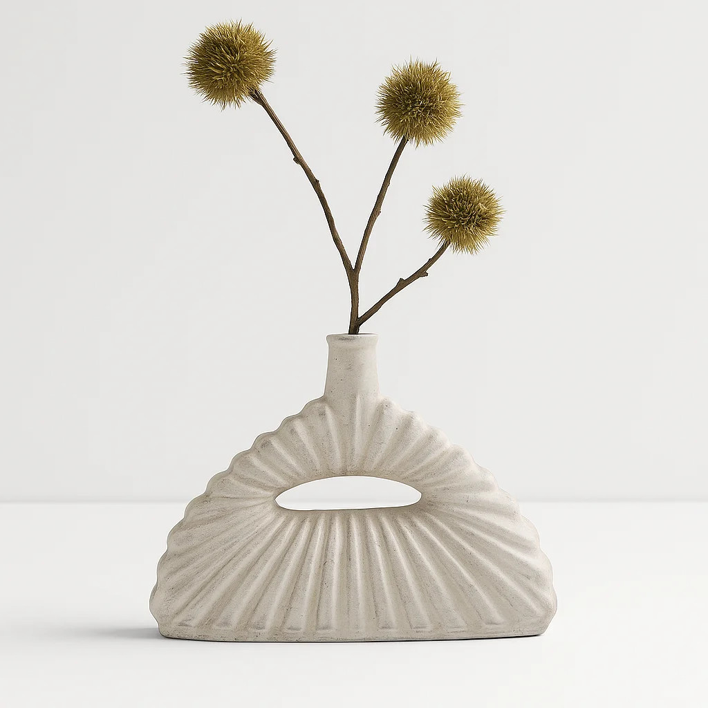 Sculptural Vase With Open Center For Home Decor - Unique Table Vase For  Faux Flowers Styling - I... | Wayfair North America