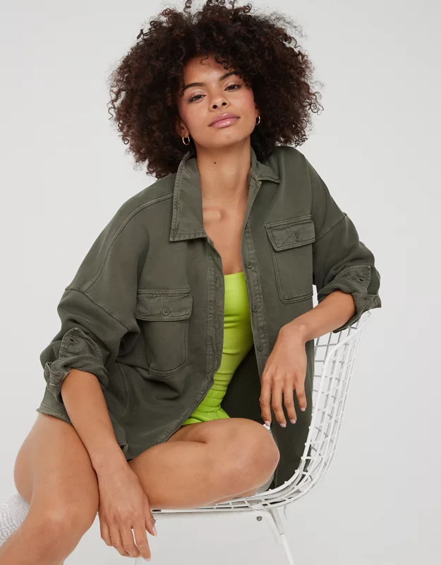 OFFLINE By Aerie Throw-Back Shacket | Aerie