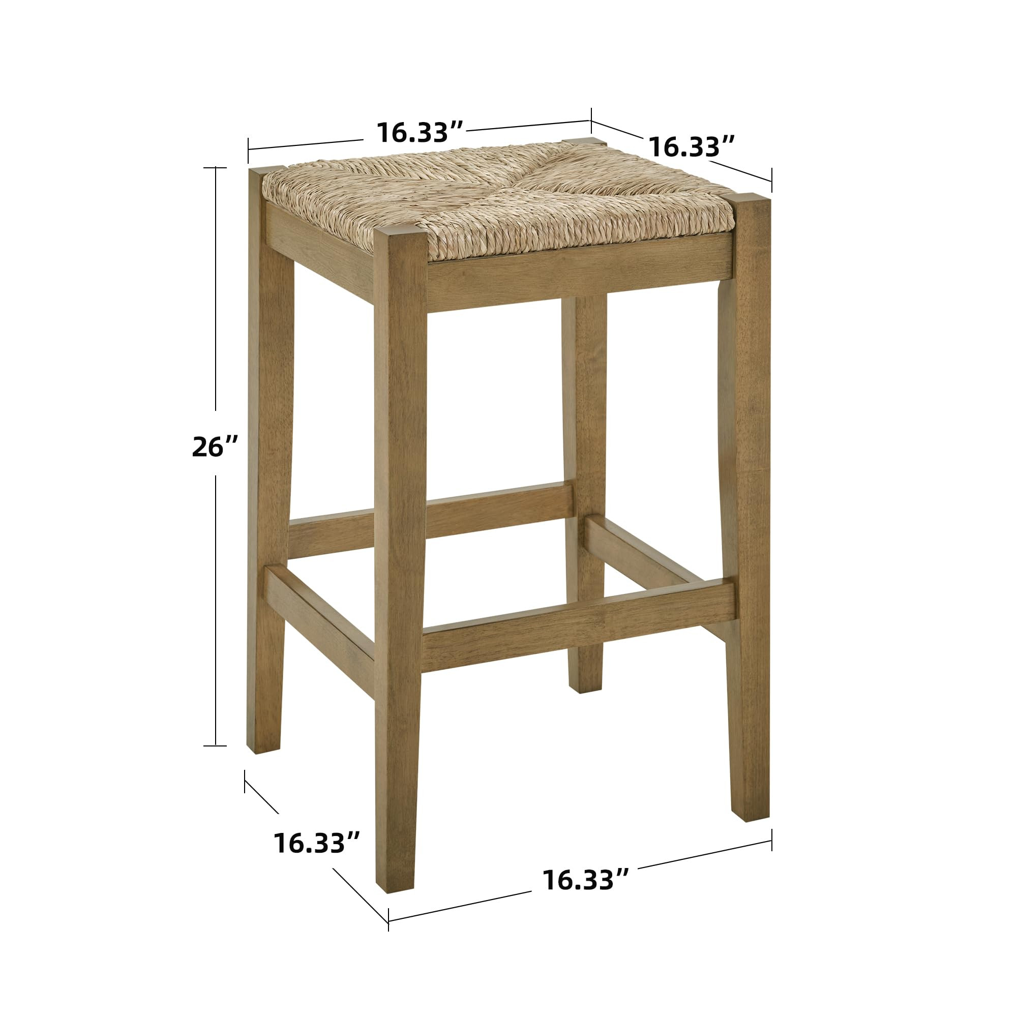 Amazon.com: DUHOME 26-Inch Backless Seagrass Counter Stools Set of 2,Handwoven with Natural Fibers&Solid Natural Wood Legs Woven Rattan Rope Bar Stools for Kitchen Island,Dining Room,Natural : Home & Kitchen | Amazon (US)