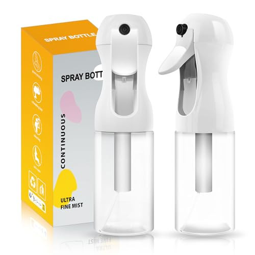 AMOMELA Continuous Spray Bottle For Hair 2Pack Ultra Fine Refillable Water Mister for Hair Styling, Plants, Cleaning, Salon, Misting & Skin Care 200ml/6.8oz Clear | Amazon (US)
