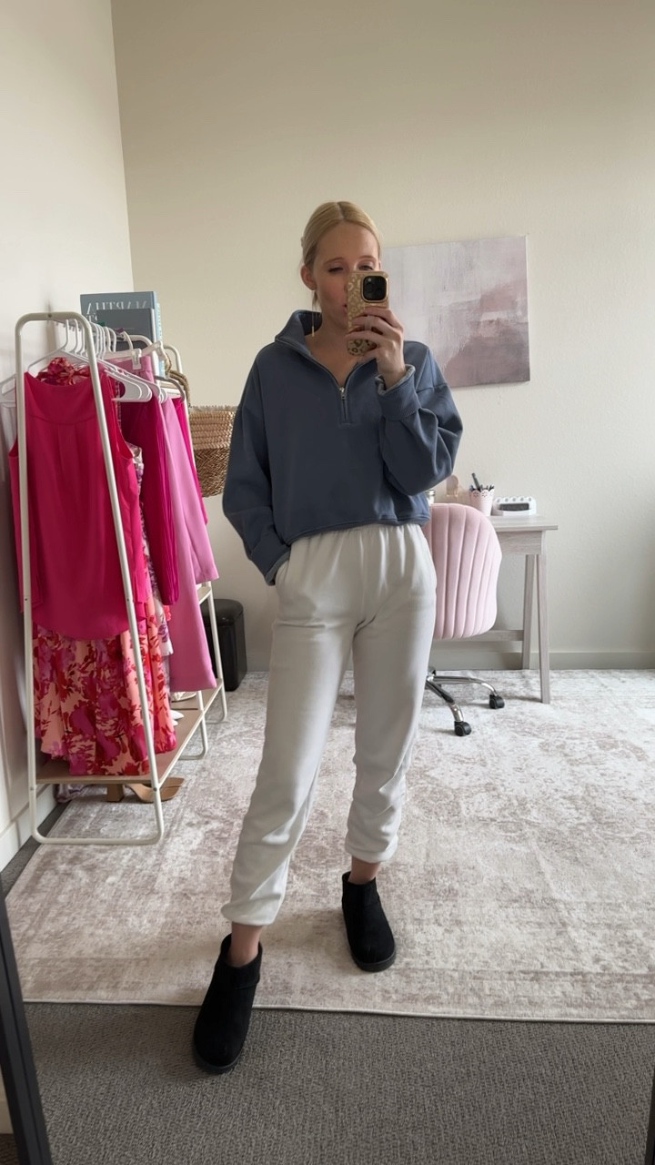 Entire outfit on sale for Cyber Week!

40% off Victoria’s Secret PINK quarter zip sweatshirt - size XS

25% off & extra 15% off with code CYBERAF - Abercrombie sweatpants (these are their essential Sunday sweatpants) - size XXS 

$16.99 mini boots - size 8 (lots of colors)

Abercrombie sale, mini boots outfits, black boots, mini black boots, Errands outfit, joggers outfit, half zip sweatshirt, sweatpants outfit, white sweatpants

#LTKGiftGuide #LTKCyberWeek #LTKsalealert