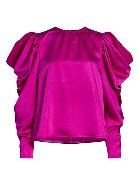 Astrid Draped Puff-Sleeve Top | Saks Fifth Avenue