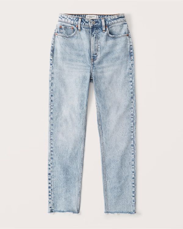 Women's Curve Love High Rise Mom Jeans | Women's Clearance | Abercrombie.com | Abercrombie & Fitch (US)