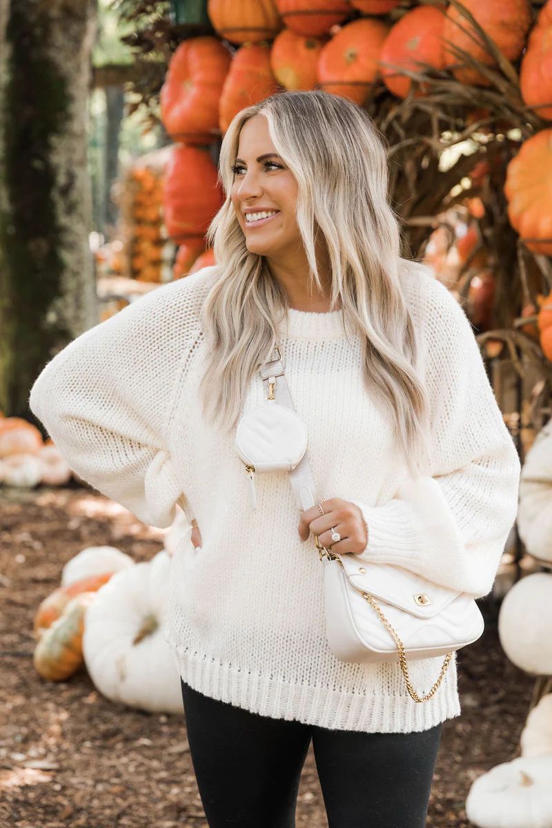 The Malibu and Diet Oversized Cream Sweater - Krista X Pink Lily | Pink Lily