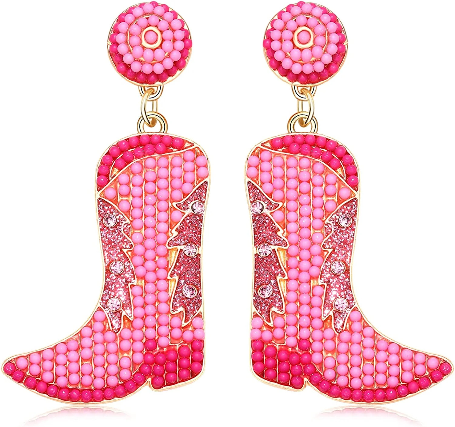 Beaded Cowgirl Earrings for Women Statement Cowboy Boots Earrings Western Drop Earrings Boho Hand... | Walmart (US)