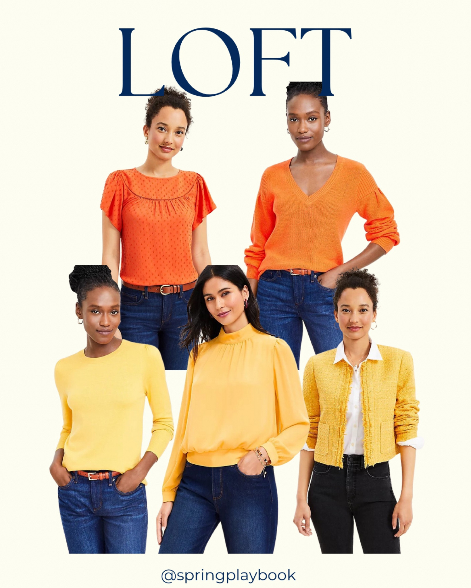 LOFT New Arrivals for Springs. 

Orange: Clear & Warm Springs
Yellow: Warm & Light Springs

#createdcolorful #createdcolorfulspring #hocspring #tcispring

[based on stock photos]

#LTKstyletip #LTKworkwear #LTKsalealert