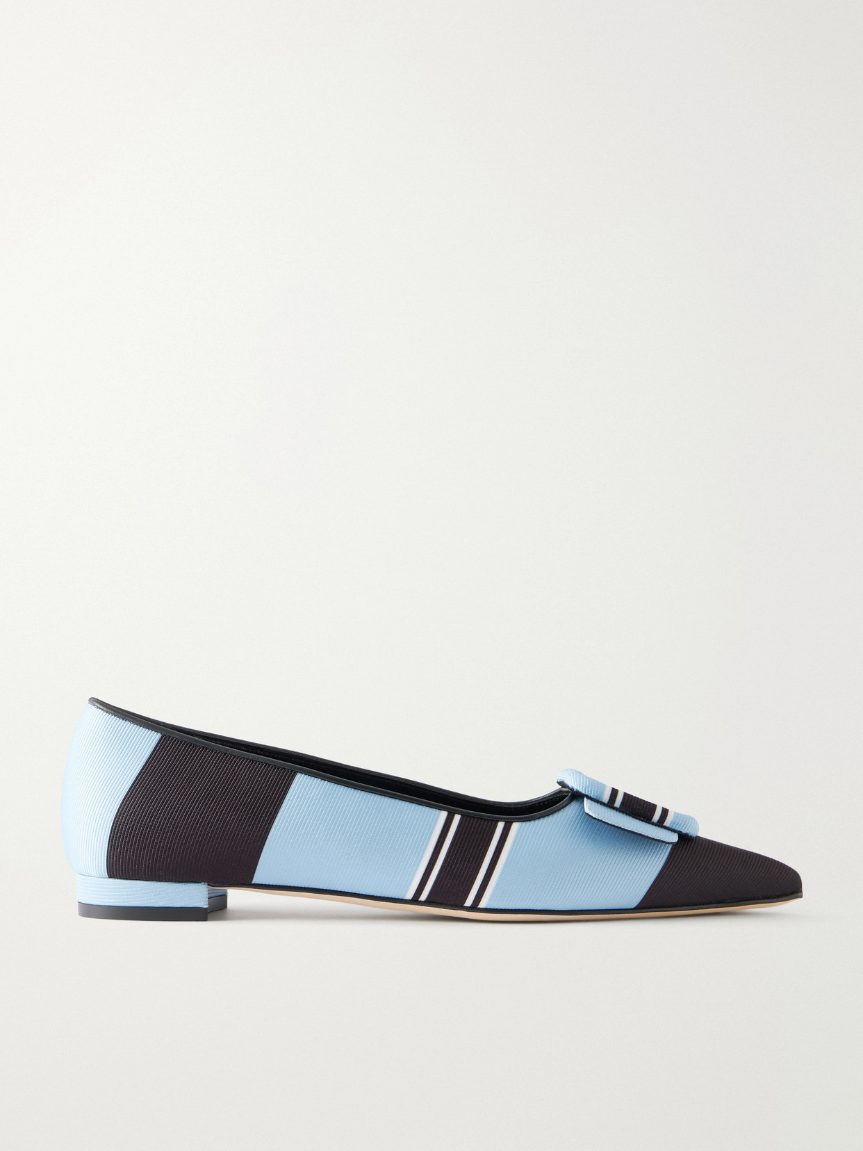 Manolo Blahnik - + Emilia Wickstead Maysale Striped Grosgrain Point-toe Flats - Blue | NET-A-PORTER (US)