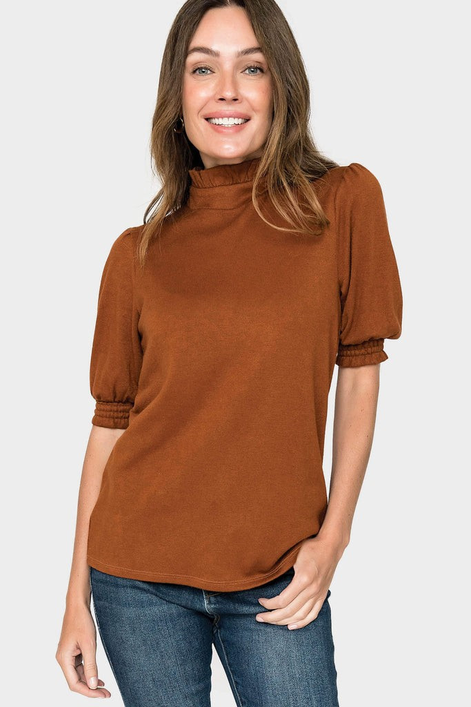 GIGI Feminine Mock Neck Luxe Sweater | Gibson
